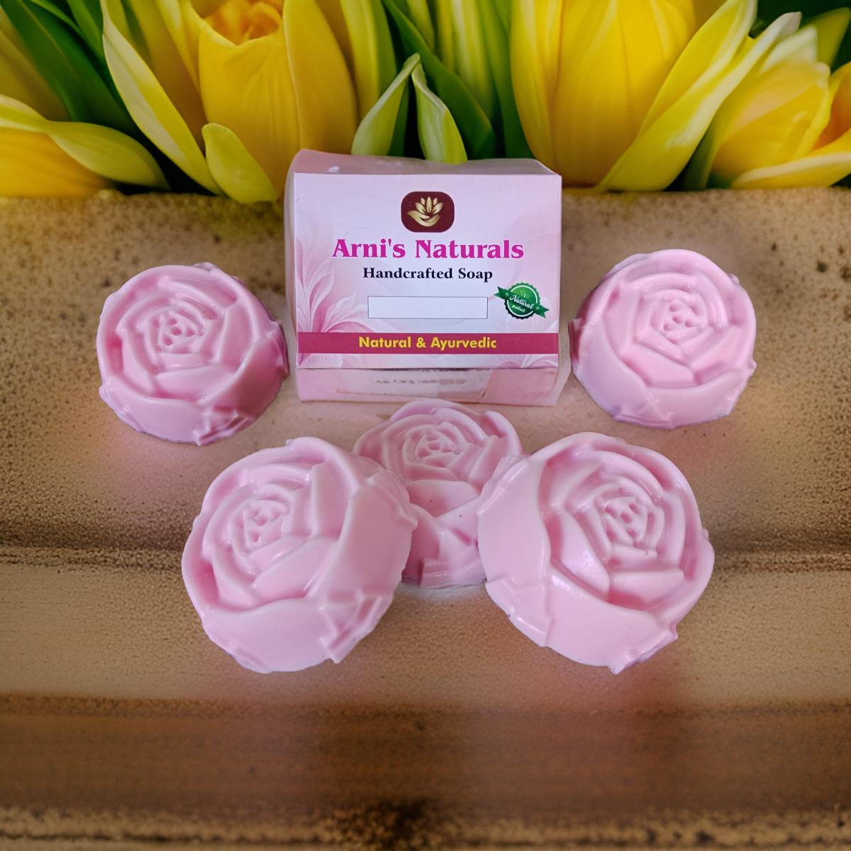 ARNI'S NATURAL HANDCRAFTED ROSE SOAP, PACK OF 5 - Image 2